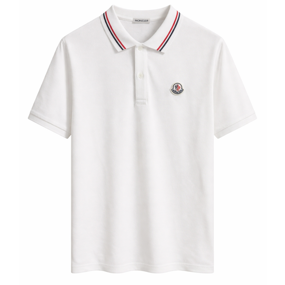 MONCLER LOGO POLO SHIRT WHITE