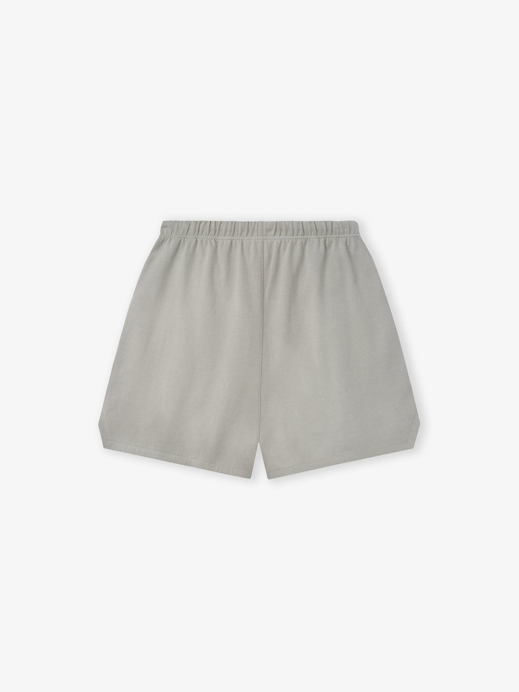 Light gray shorts with elastic waistband, loose fit, and a clean minimalist design laid flat on white background