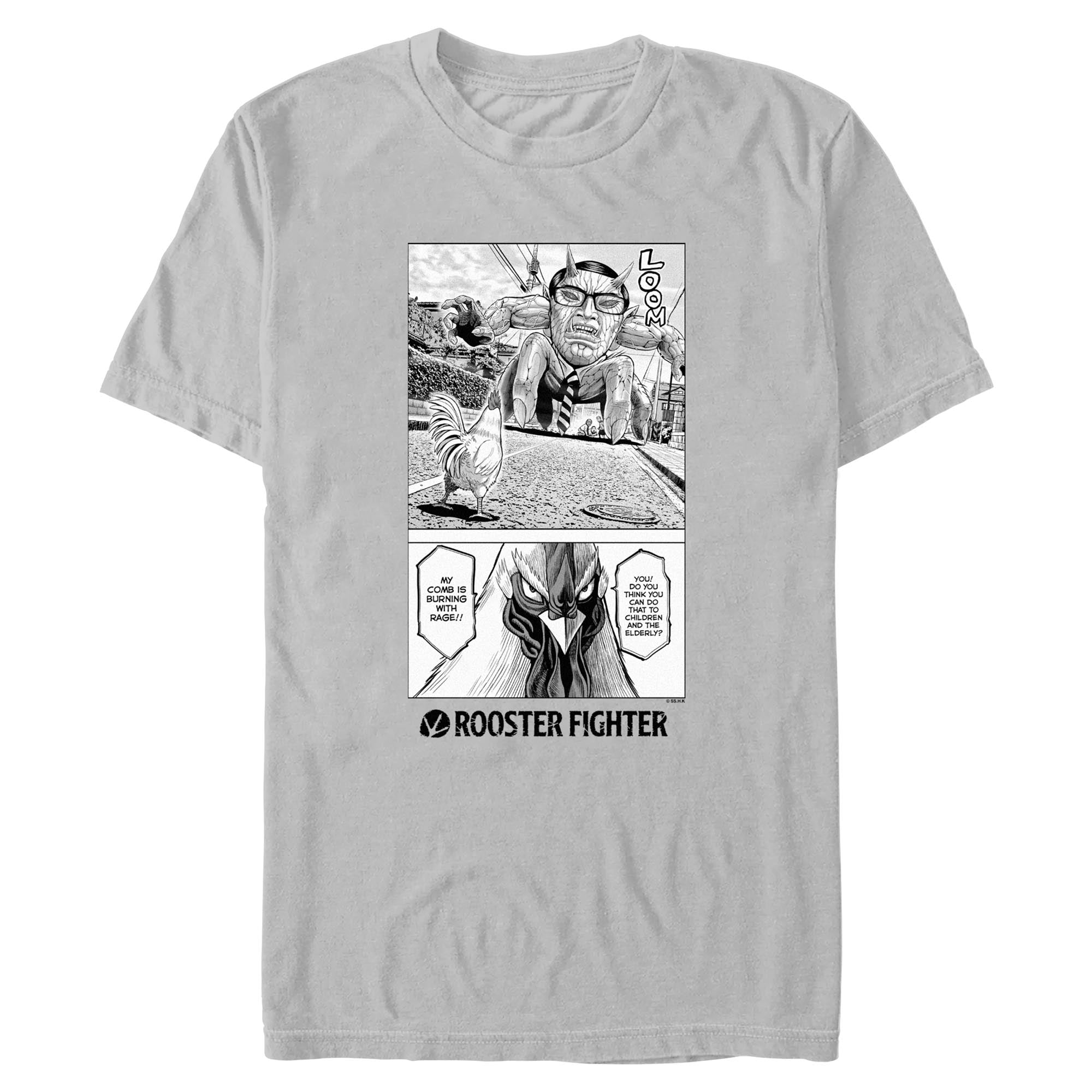 Rooster Fighter Burning With Rage T-shirt