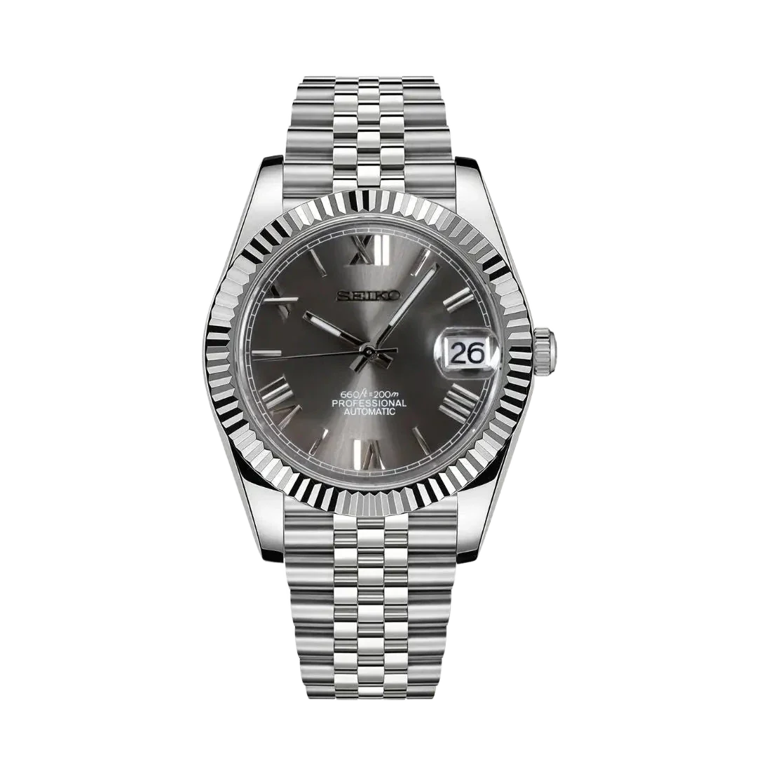 Seiko Mod Datejust Roman Champagne