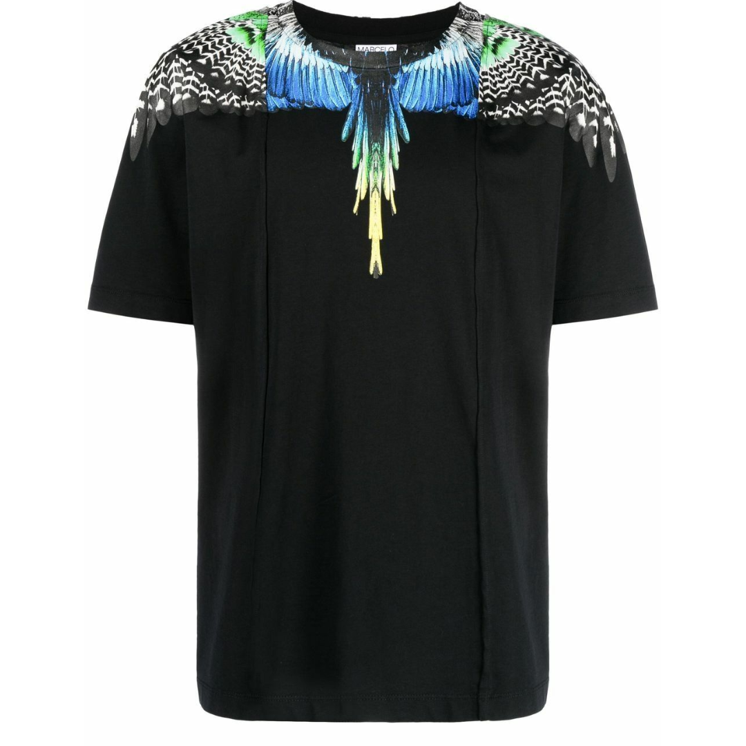 MARCELO BURLON PATCHWORK WINGS REGULAR TEE BLACK